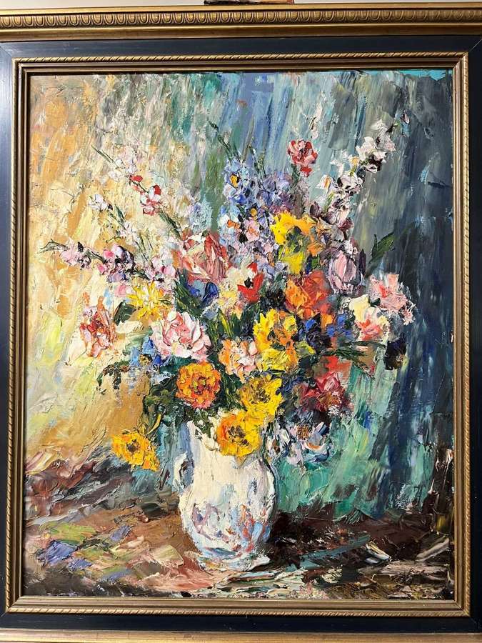Still life study of flowers in a vase