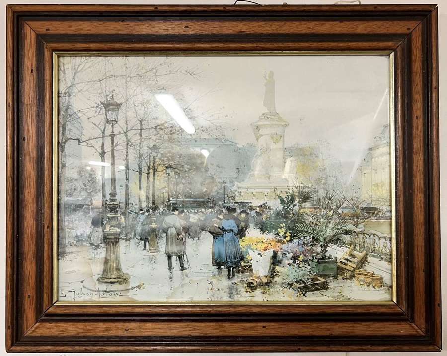 Parisian street scene print by Eugène Galien-Laloue